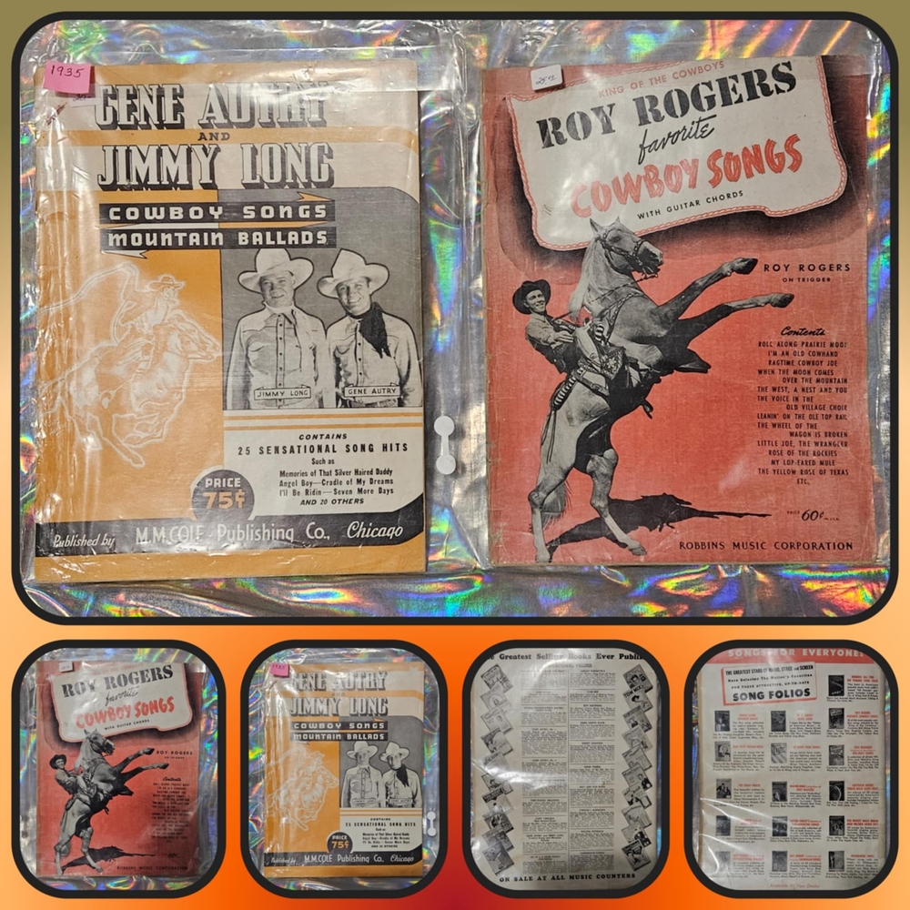 Roy Rodgers Cowboy Songs Book and Cowboy Songs And Mountain Ballads Book
